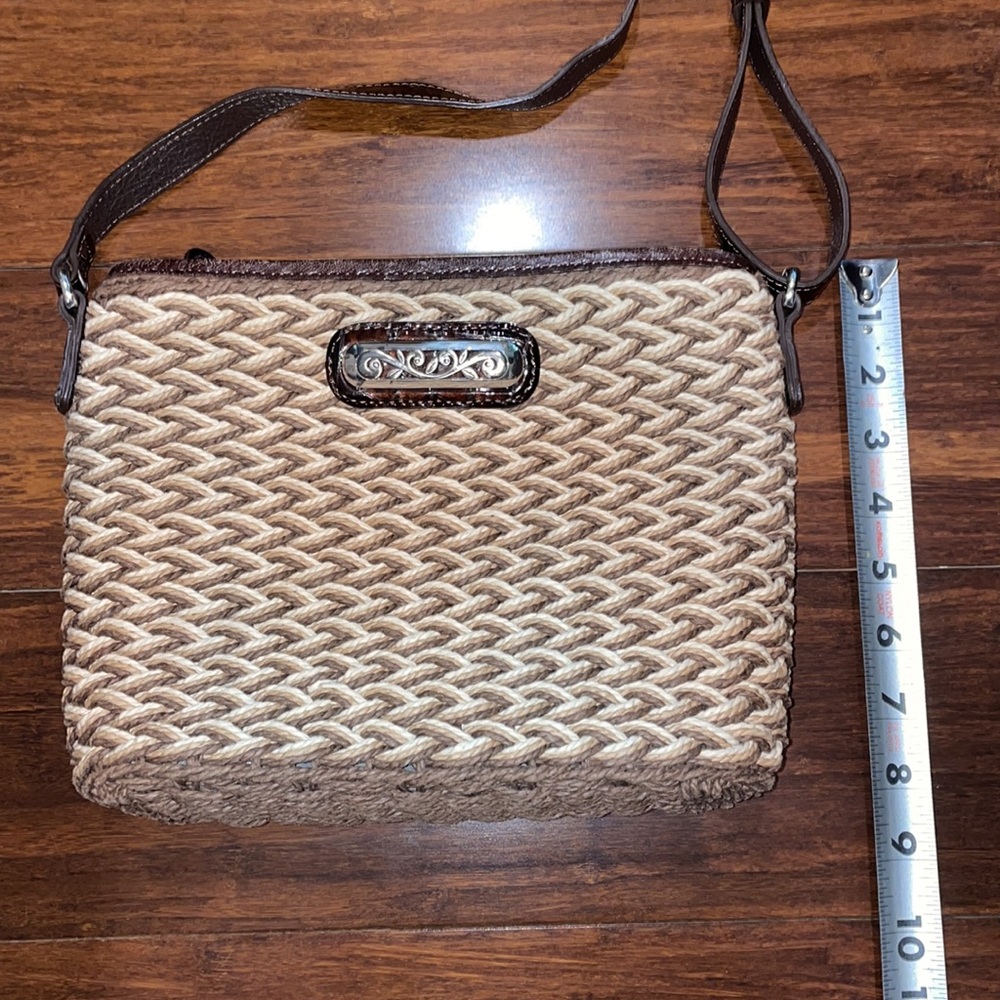 Brighton Woven Straw & Leather Crossbody Bag Handbag Purse - Picture 10 of 14